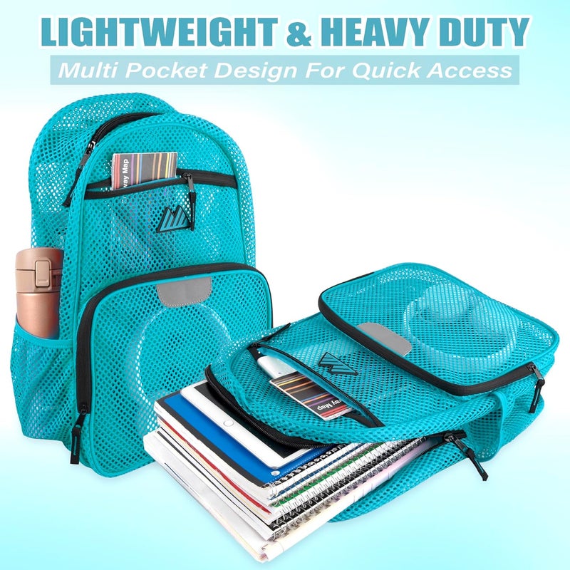 Summit Ridge Reflective Mesh School Backpack for Teens, Girls, Boys | Wire Frame Mesh Beach Backpack XL with Zipper - Image 3