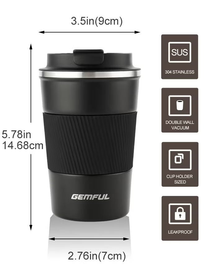 GEMFUL 510ml Stainless Steel Coffee Cup,Vacuum Insulated Tumbler, Vacuum Insulated Travel Mug for Home Office Outdoor Works Great for Ice Drinks and Hot Beverage, tumbler hot and cold - Image 1