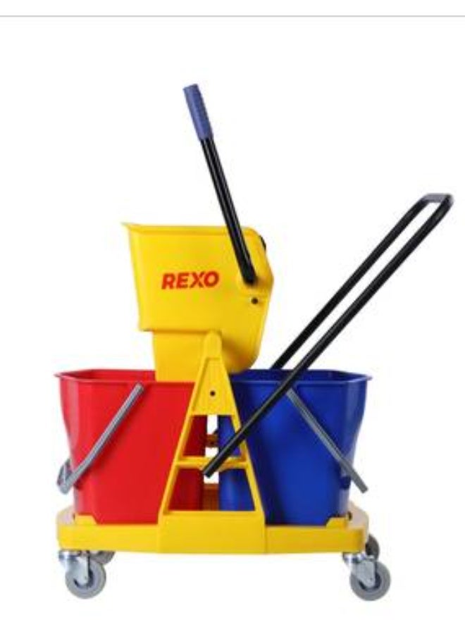 ركسو عربة تنظيف مزدوجة تفصل الماء المتسخ عن النظيف مع عصارة - Image 1