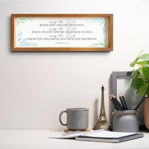 ENGVZ Inspirational Christian Rustic Country Motivational Bible Verse Decorative Wooden Framed Sign Encouraging Scripture Farmhouse Hanging Wall Decor Home Office Living Room Bathroom Hallway Decoration - Image 4