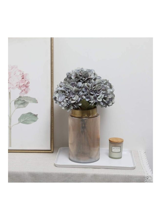 NIBEMINENT 5-Piece Artificial Hydrangea Flower Realistic Single Long Stem Grey/Green - Image 2