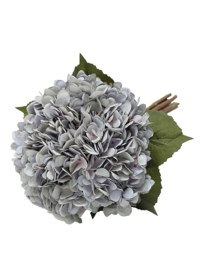 NIBEMINENT 5-Piece Artificial Hydrangea Flower Realistic Single Long Stem Grey/Green - Image 1