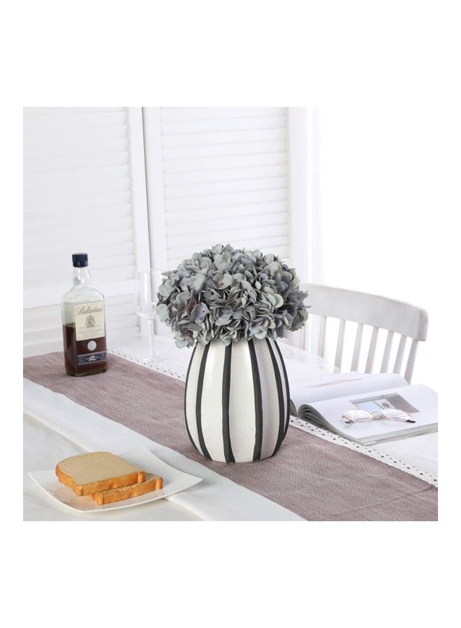 NIBEMINENT 5-Piece Artificial Hydrangea Flower Realistic Single Long Stem Grey/Green - Image 3