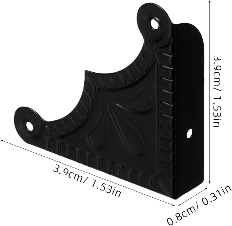 20pcs Classic Durable Metal Box Corner Protectors, Triangle Shape Metal Corner Guards for Wooden Furniture and Decorative Boxes, Black Small Size Edge Protectors for Home - Image 2