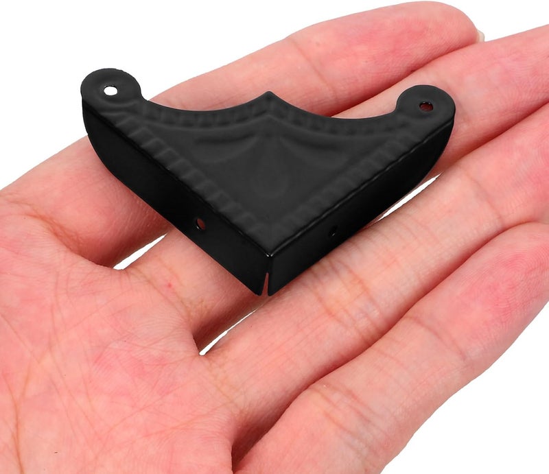 20pcs Classic Durable Metal Box Corner Protectors, Triangle Shape Metal Corner Guards for Wooden Furniture and Decorative Boxes, Black Small Size Edge Protectors for Home - Image 4