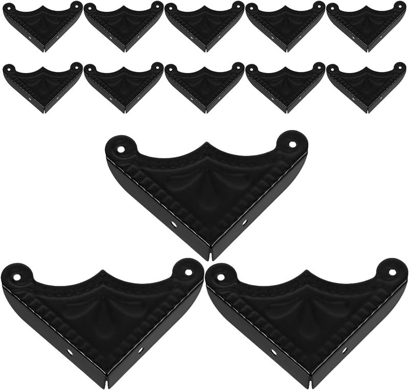 20pcs Classic Durable Metal Box Corner Protectors, Triangle Shape Metal Corner Guards for Wooden Furniture and Decorative Boxes, Black Small Size Edge Protectors for Home - Image 1
