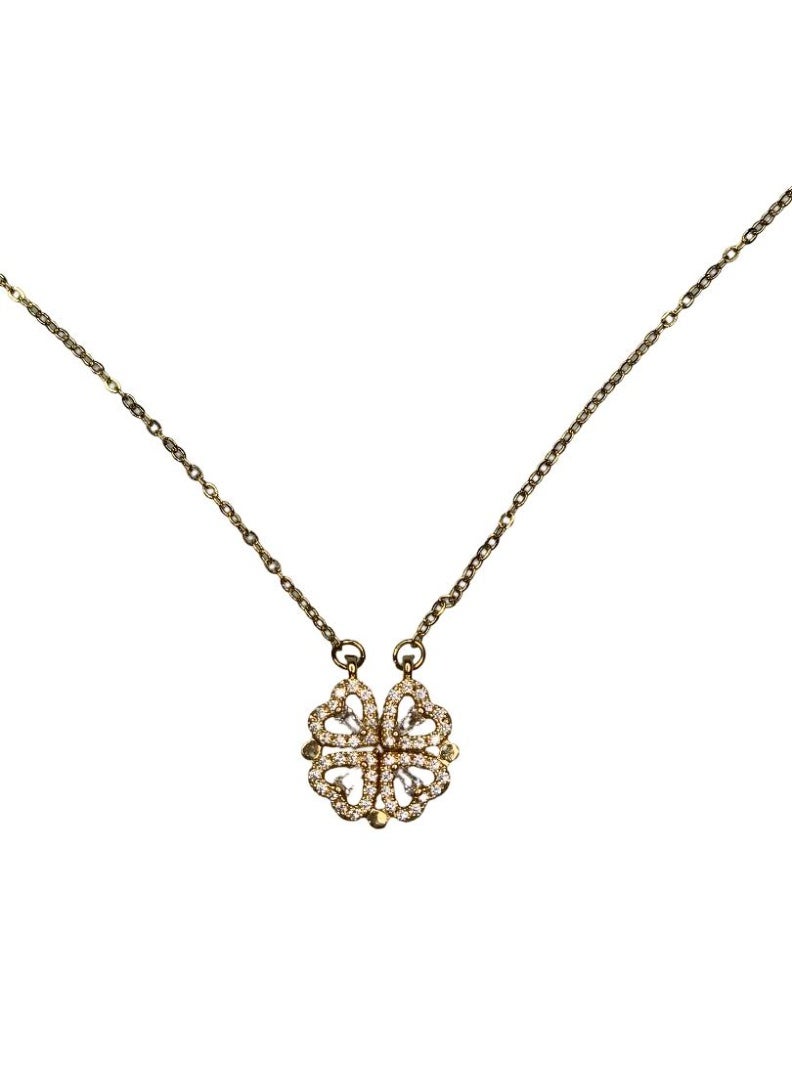 Influence Germany Four-Leaf Clover Pendant Necklace – Gold-Tone Stainless Steel - Image 2