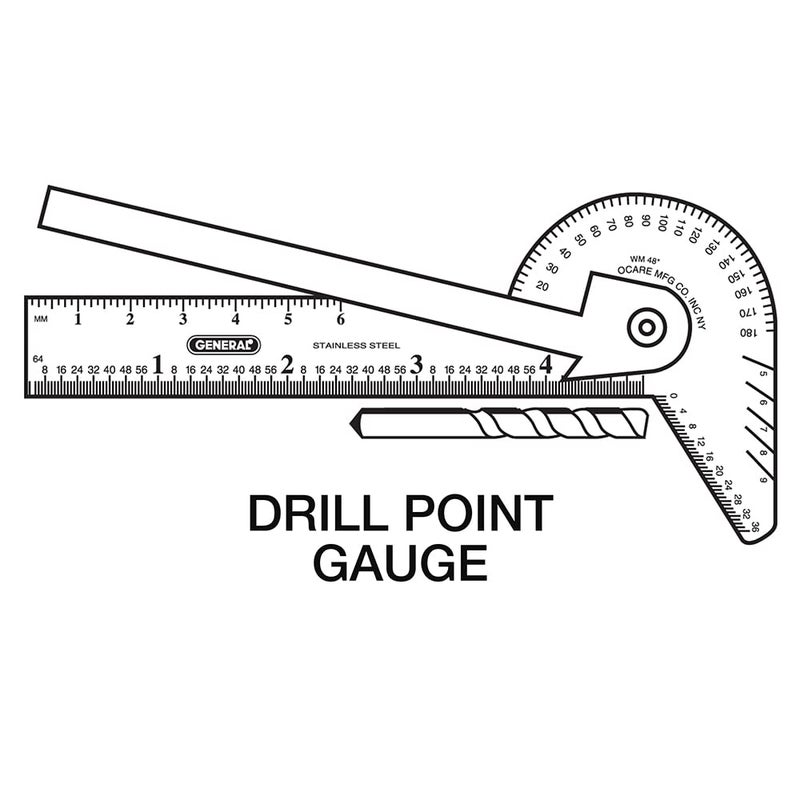 General Tools Pocket-Sized 6-In-1 Multi Use Ruler and Gauge #16ME with 4-Inch Ruler and Etched Graduations in 64ths of an Inch and Millimeters - Image 2