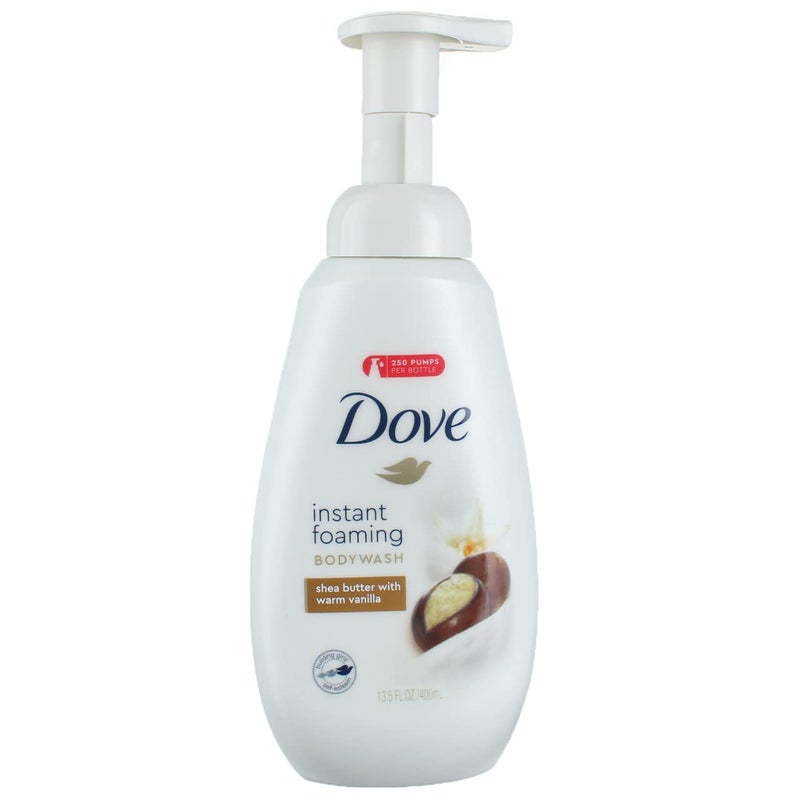Dove Shower Foam Shea Butter with Warm Vanilla Foaming Body Wash, 13.5 Oz (Pack of 3)