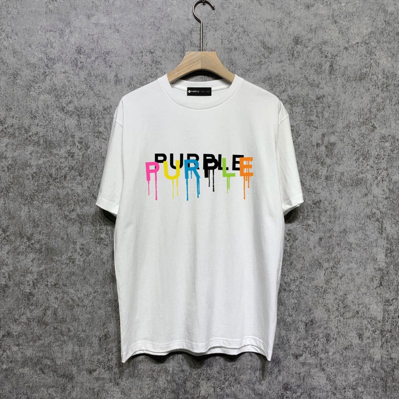 Long-Term Goods Fashion Brand Purple Brand T Shirt Round Neck Short Sleeve T-Shirt - Image 3
