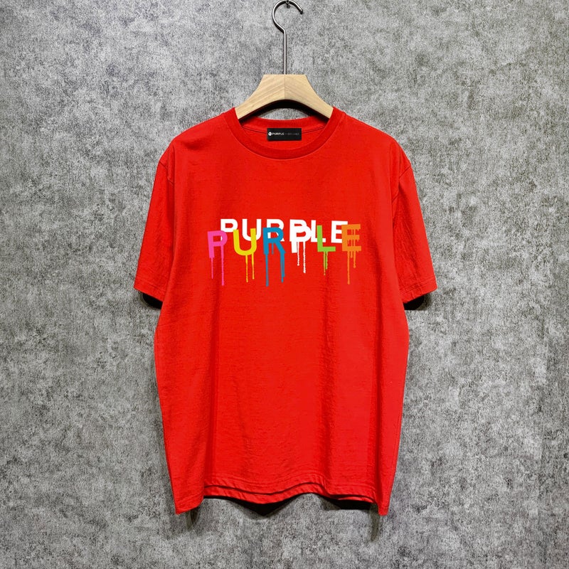 Long-Term Goods Fashion Brand Purple Brand T Shirt Round Neck Short Sleeve T-Shirt - Image 5
