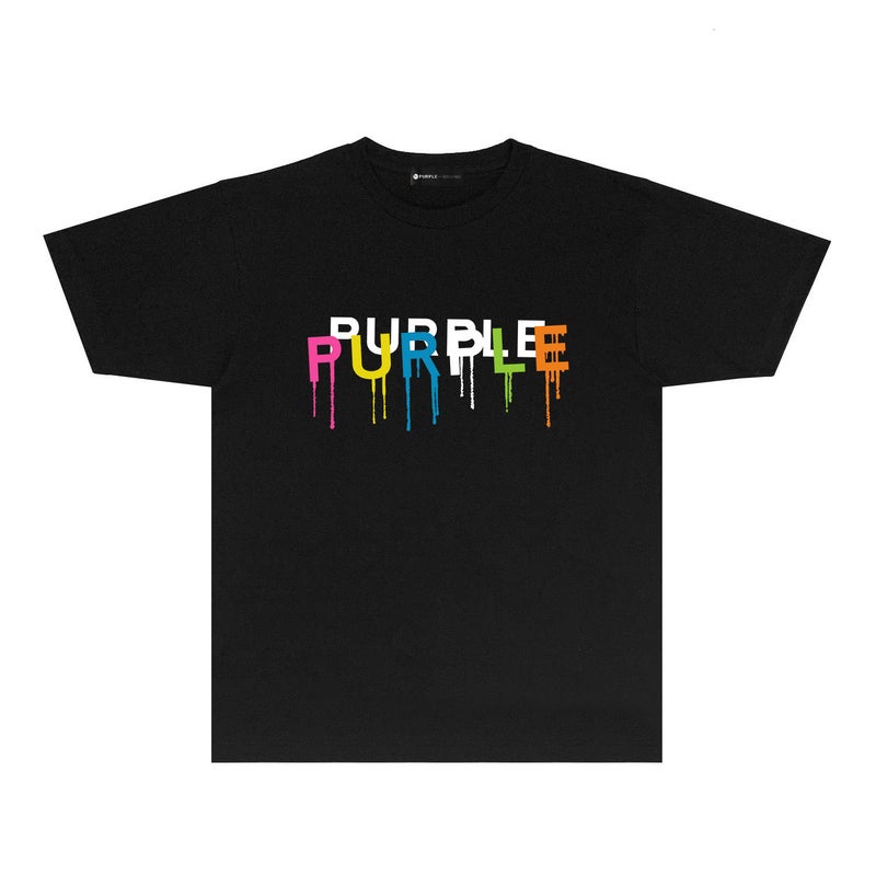 Long-Term Goods Fashion Brand Purple Brand T Shirt Round Neck Short Sleeve T-Shirt - Image 1