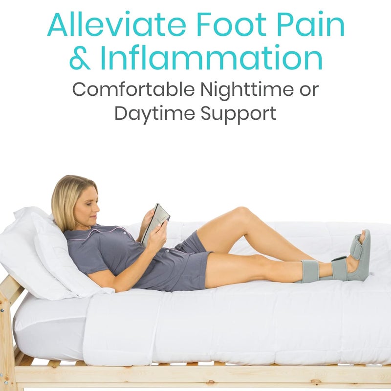 Vive Plantar Fasciitis Night Splint Plus Trigger Point Stretch Wedges  Soft Leg Brace Support Orthopedic Sleeping Immobilizer Stretch Boot XLarge Mens 115125 Womens 12514 - Image 2