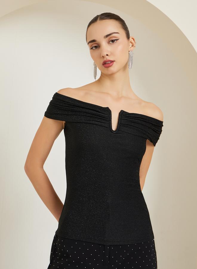 Styli Black Knit Off-Shoulder Top - Image 3
