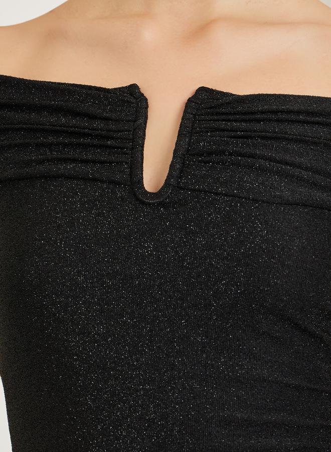 Styli Black Knit Off-Shoulder Top - Image 4