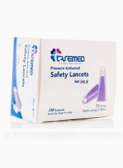 CAREMED 100 Safety Lancets -30 G - 1.6 mm 