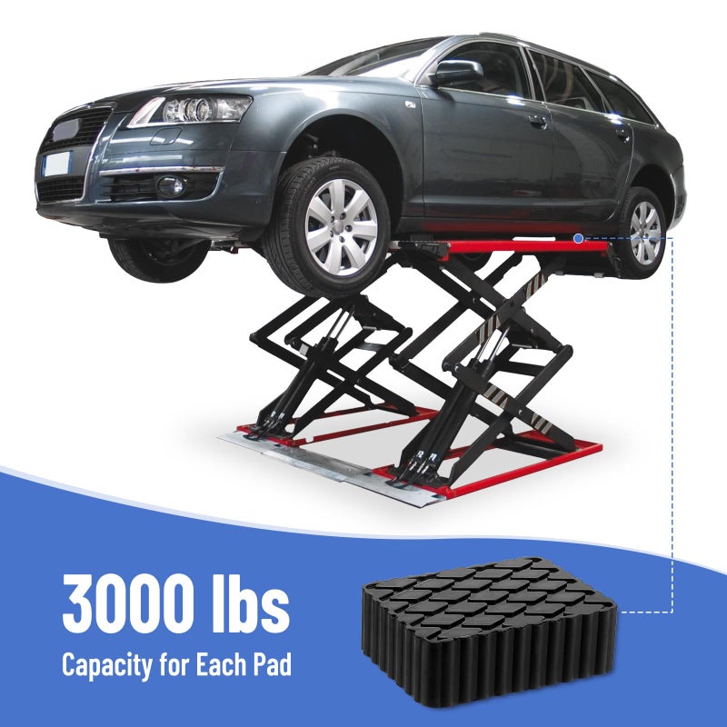 Racewill 4 Pack Solid Rubber Auto Lift Pads, Anti-Skid Lift Block Spacer Pad for Car Lifts, Jacks and Racks, 3000lbs Loading Capacity, 6-1/3" x 4-3/4" x 2" - Image 3