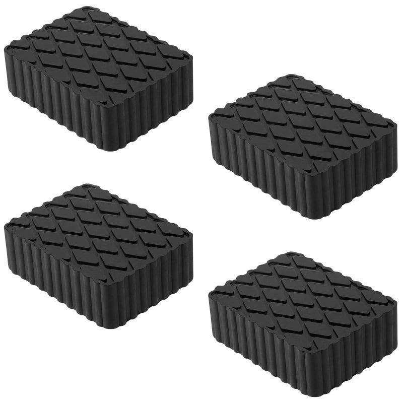 Racewill 4 Pack Solid Rubber Auto Lift Pads, Anti-Skid Lift Block Spacer Pad for Car Lifts, Jacks and Racks, 3000lbs Loading Capacity, 6-1/3" x 4-3/4" x 2" - Image 1