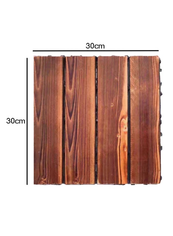LINGWEI 10pcs Wooden Floor Tiles 30x3x30 cm Floor Decking Interlocking Tiles - Image 5