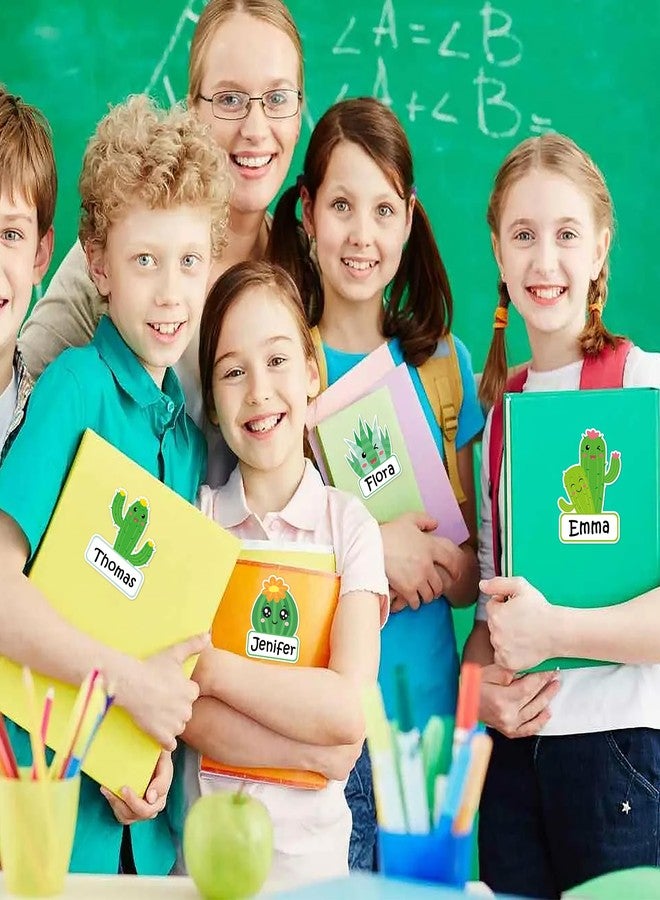 Lucleag ملصقات أسماء على شكل صبار من Lucleag، 135 قطعة، ذاتية اللصق، ملصقات لطيفة على شكل صبار، مثالية لتزيين الفصول الدراسية، والعودة إلى المدرسة، ومكاتب الطلاب، وخزائنهم، ولوحات الإعلانات. - Image 5