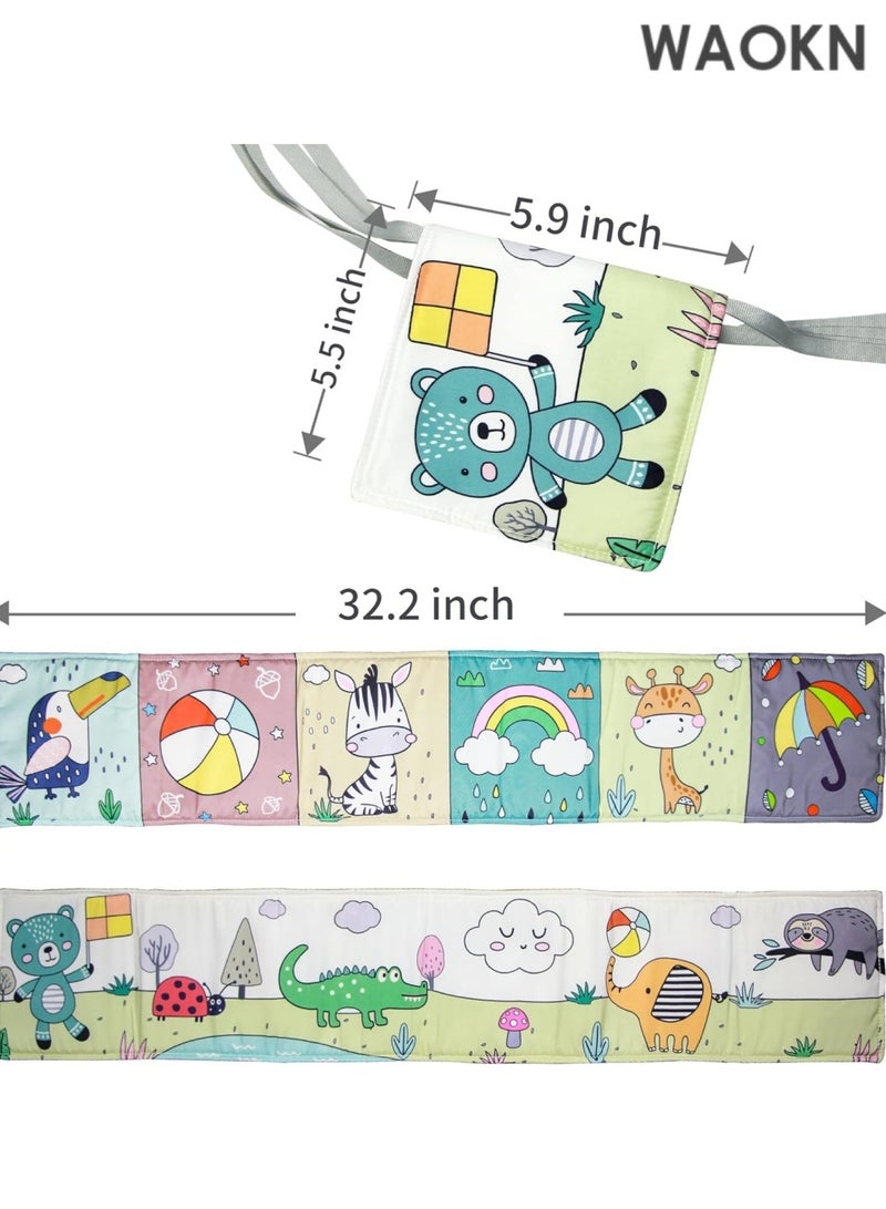 WAOKN Baby Soft Cloth Book Lovely Bear Theme High Contrast Sensory Toys Early Education Toddlers Sensory Activity Fabric Book for Babies Nordic Style Soft Cloth Book Toy - Image 3