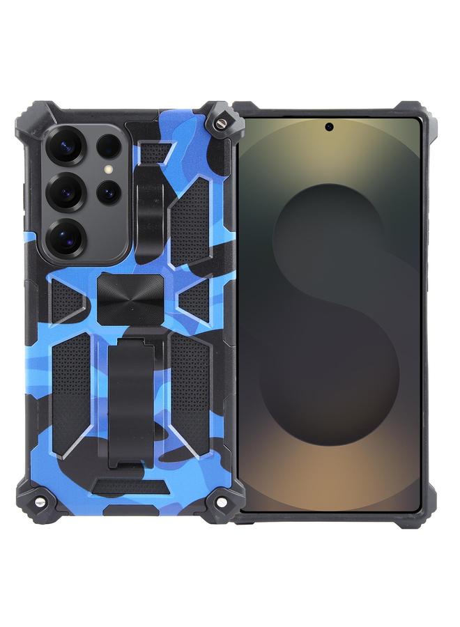 The Bros Case For Samsung Galaxy S25 Ultra 5G Camouflage Armor Kickstand TPU Hybrid PC Magnetic Phone Case