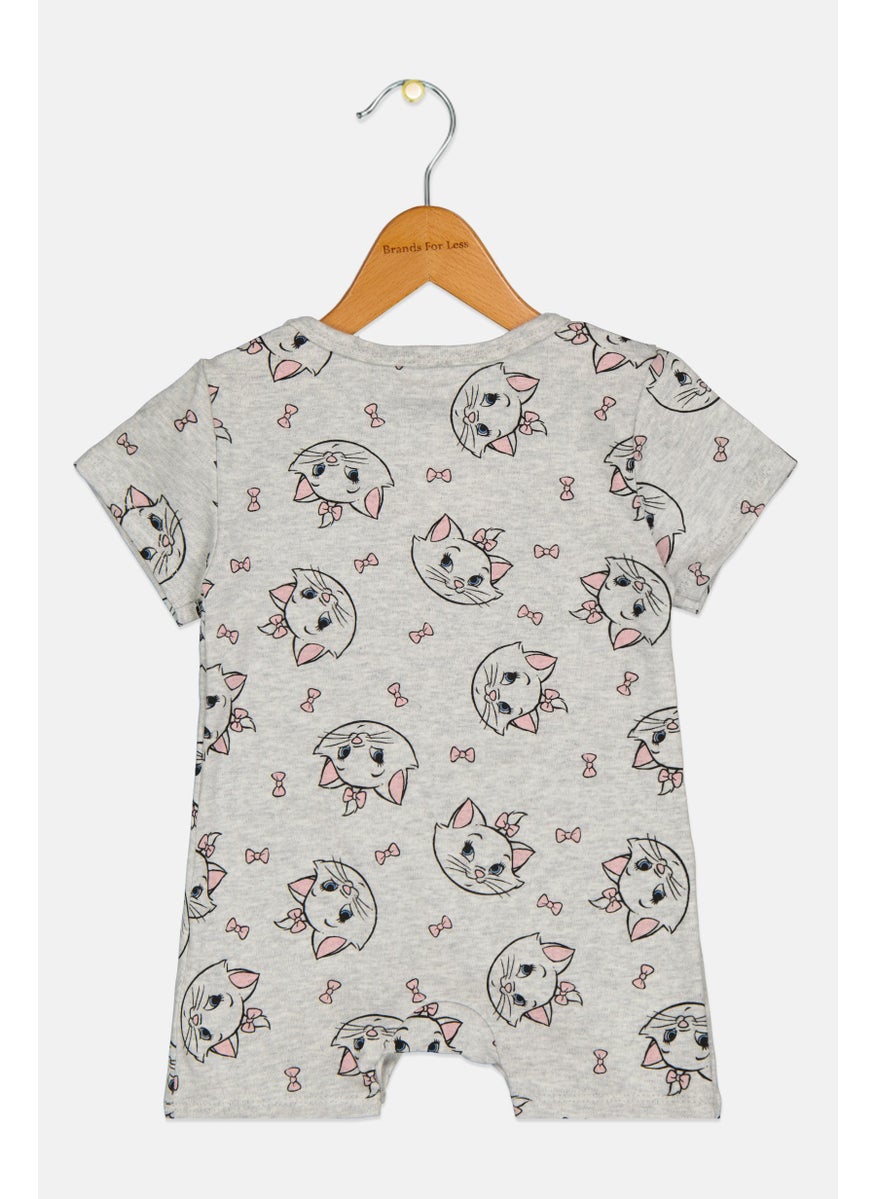 Disney - Toddlers Girl Graphic Print Short Sleeves Playsuit, Multicolor - Image 1