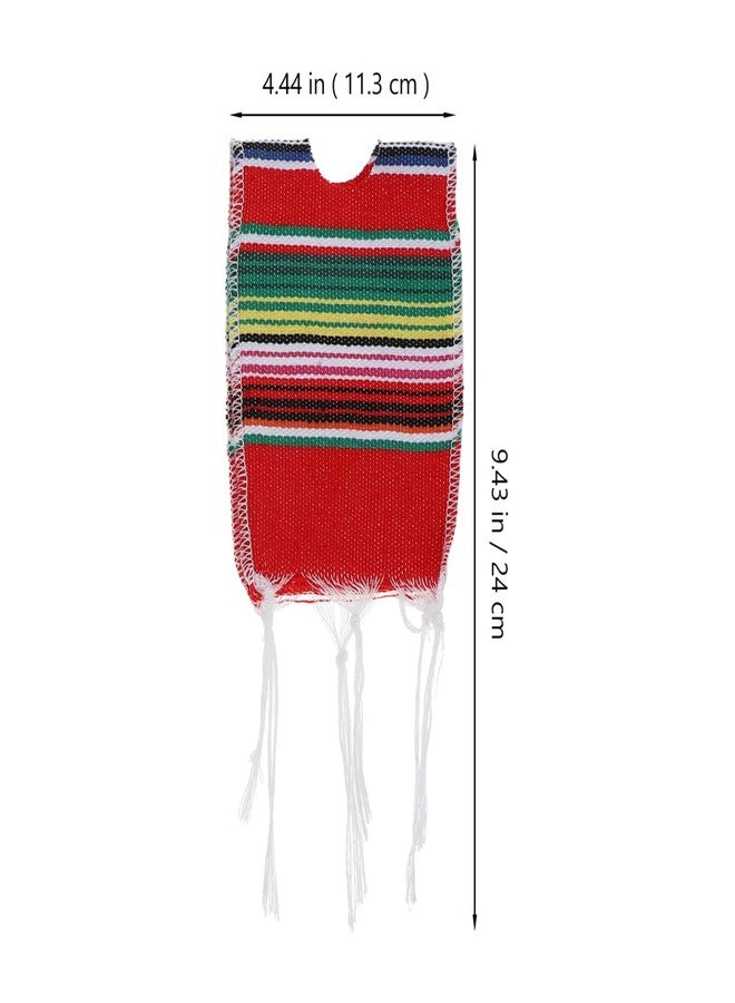 أموسفون مجموعة أغطية زجاجات النبيذ والبيرة المكسيكية من أموسفن، 4 قطع، بتصميم بونشو، مثالية لحفلات سينكو دي مايو المكسيكية، وديكورات حفلات الفييستا المكسيكية. - Image 2