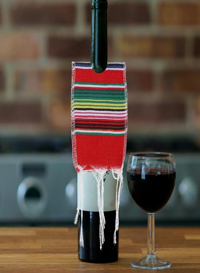 أموسفون مجموعة أغطية زجاجات النبيذ والبيرة المكسيكية من أموسفن، 4 قطع، بتصميم بونشو، مثالية لحفلات سينكو دي مايو المكسيكية، وديكورات حفلات الفييستا المكسيكية. - Image 5