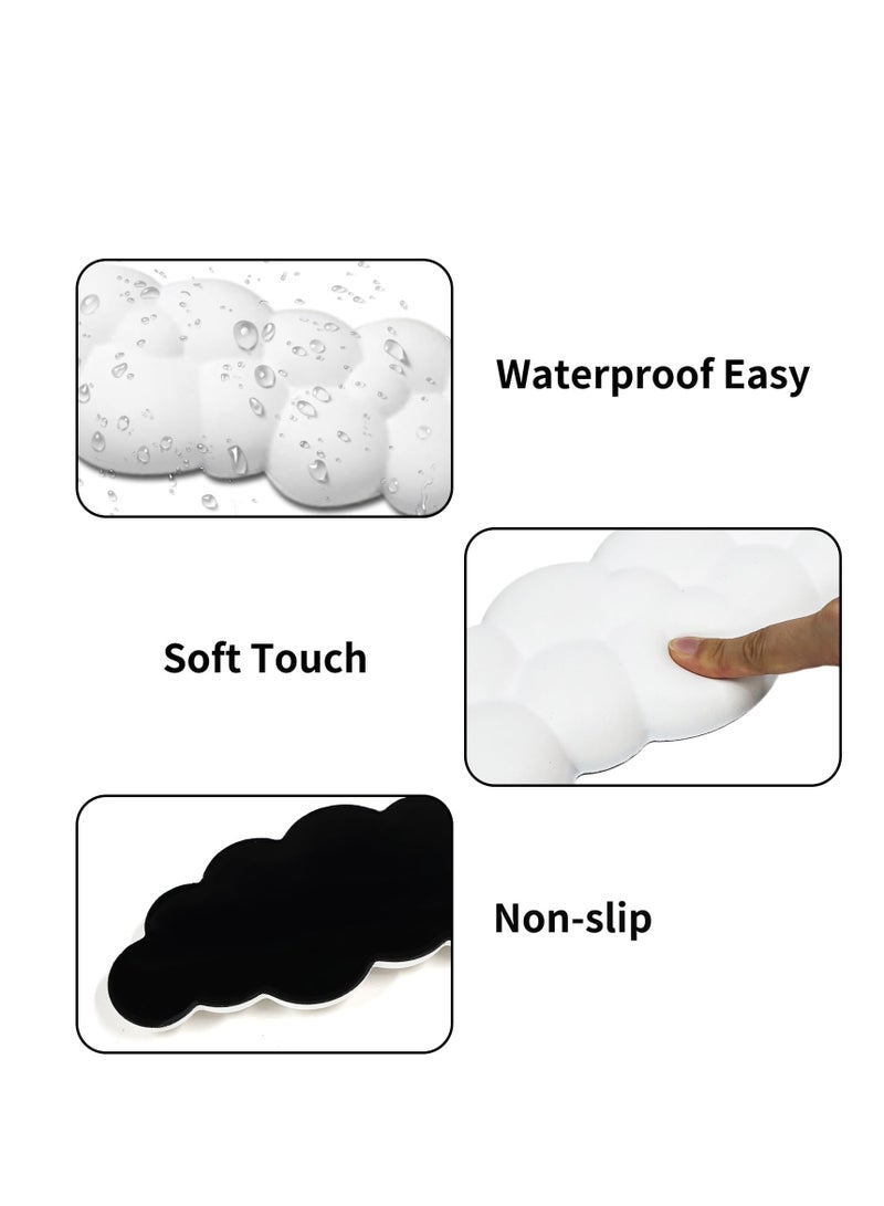 زيريفام لوحة المفاتيح السحابة المعصم الراحة مجموعة، مكافحة الانزلاق حراس المعصم للمكتب المنزلي أجهزة الكمبيوتر المحمولة والألعاب، السحابة البيضاء المعصم وسادة ومعصم الماوس - Image 3