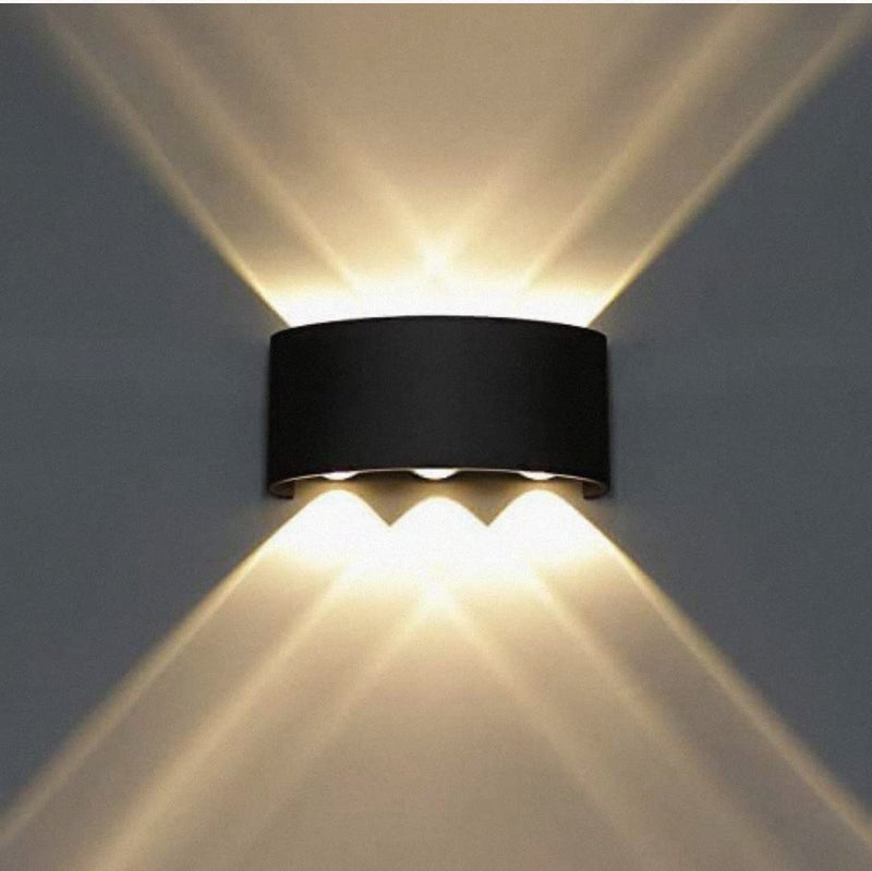 PIXORA Plastic,Metal,Sylicon 6 Ray Oval Up Down Led Outdoor Waterproof Ip65 Exterior Wall Step Light Fixture Lamp, Warm White (6 Ray) - Image 2