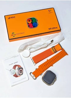W&O X9 Ultra smartwatch - Super Amoled Screen - 49mm - 2 straps ( Silicone & Fabric ) - Orange  - Image 4