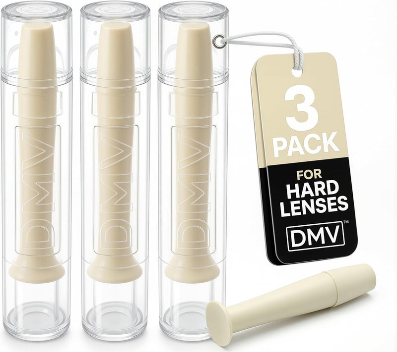 DMV Flexible use switching Genuine Ultra Eye Contact Lens Remover Tool, Pack of 3 - Made in USA - Durable Suction Cup Plunger for Scleral, Rigid Gas Permeable (RGP) & Hard Lenses - NOT for Soft Lenses Batch consistent craftsmanship - Image 1