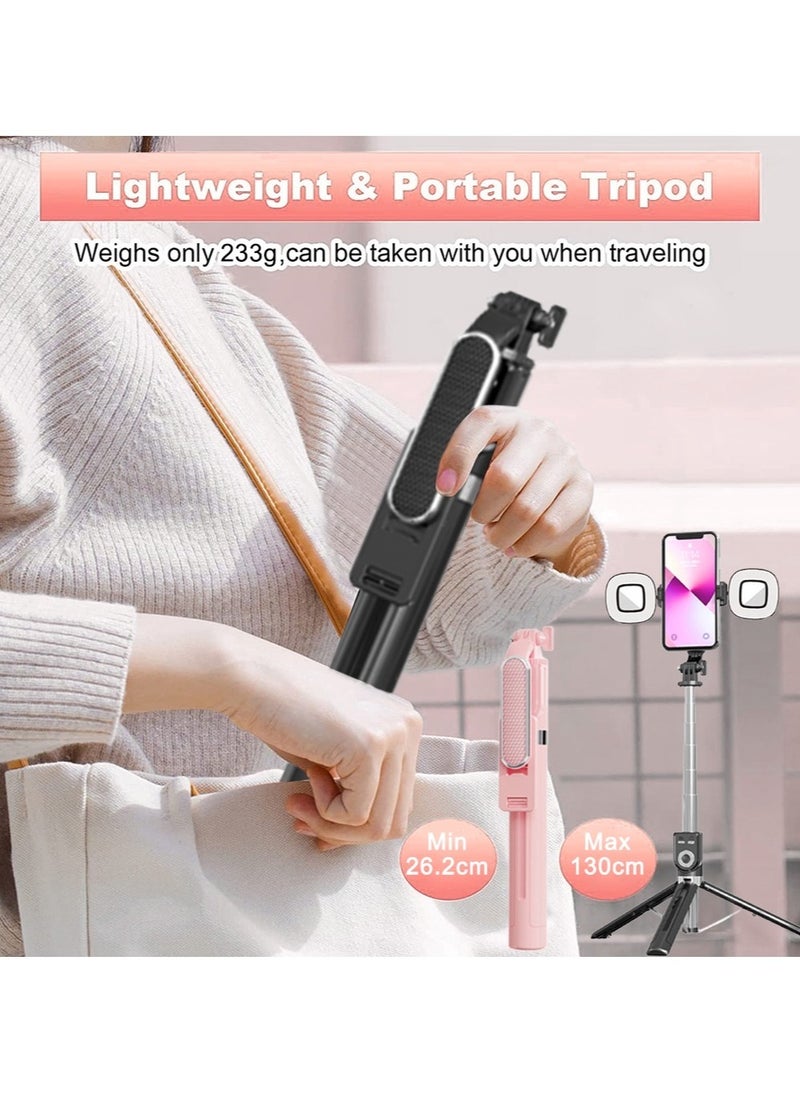 Generic - Dual-Light Selfie Stick Tripod, Retractable Mobile Phone Holder Equipped With Wireless Bluetooth Remote Control, Suitable For Daily Travel And Camping Shooting - Image 1
