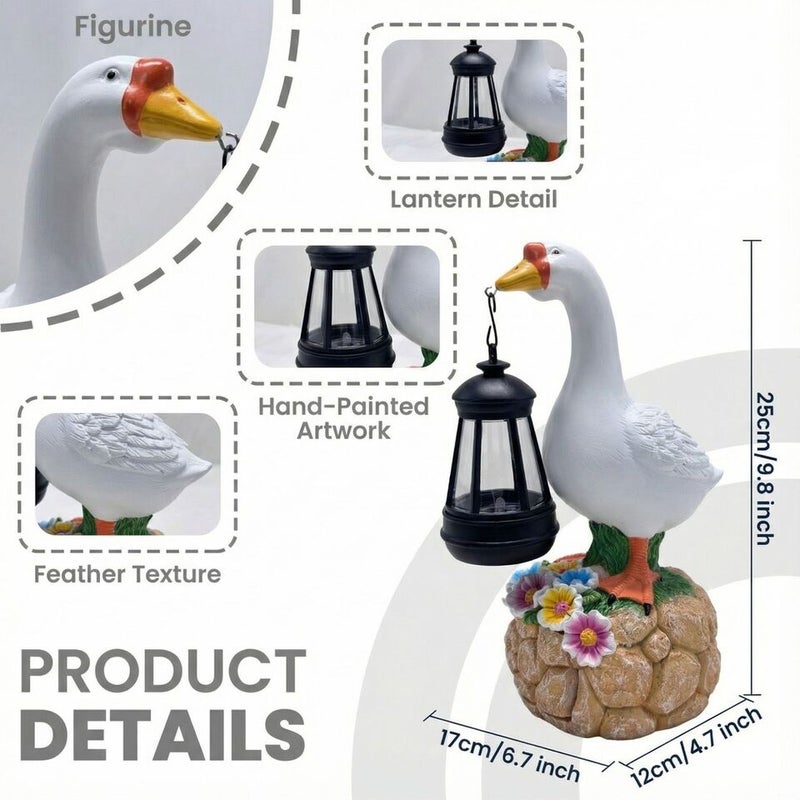 Solar Porch Goose Outdoor Statue Light Resin Goose Solar Light for Villa Garden Decor - Image 2