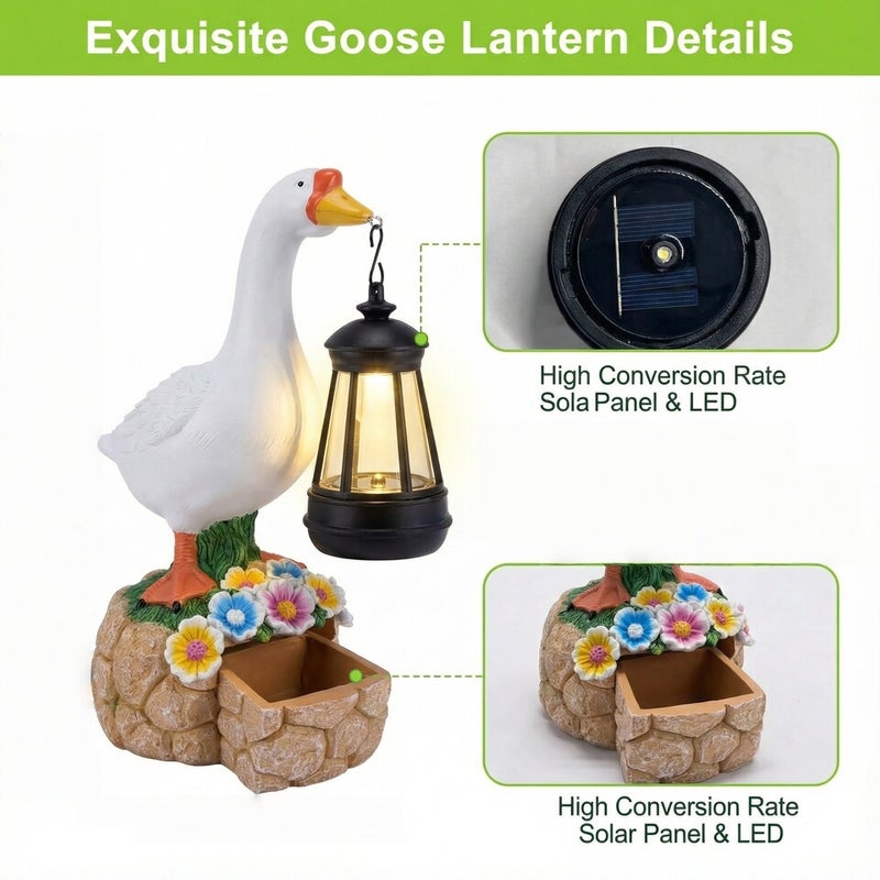 Solar Porch Goose Outdoor Statue Light Resin Goose Solar Light for Villa Garden Decor - Image 3