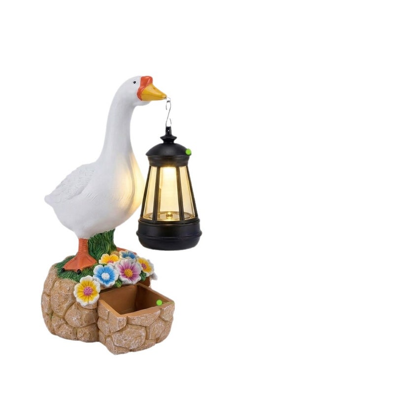 Solar Porch Goose Outdoor Statue Light Resin Goose Solar Light for Villa Garden Decor - Image 4