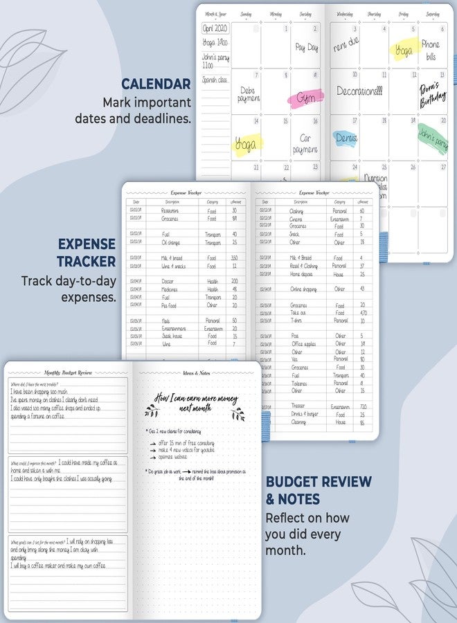GoGirl Budget Planner - Monthly Financial Planner Organizer Budget Book. Expense Tracker Notebook Journal to Control Money, Compact (Light Blue) - Image 5