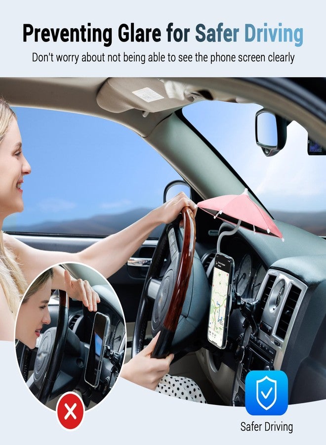 Kiorafoto Car Phone Umbrella for Sun,Dual Magnetic Cellphone Sunshade Shield for Magsafe Car Phone Holder & for iPhone 16 Pro Max 15 14 13 12 Plus,UPF 45+ Cellphone Umbrella for Driving Anti-Glare Anti-Heating - Image 5