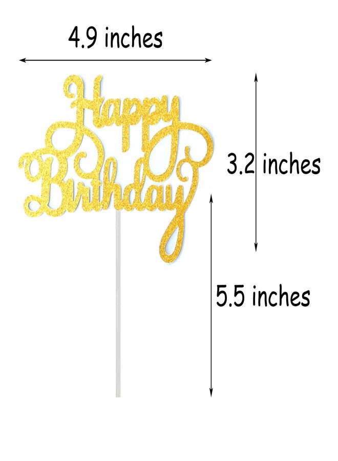 Chewarelly 24 Pack Multi Colors Birthday Cake Topper Set, Glitter Cake Bunting Decor Birthday Cake Picks Party Decorations Supplies(Classic) - Image 2
