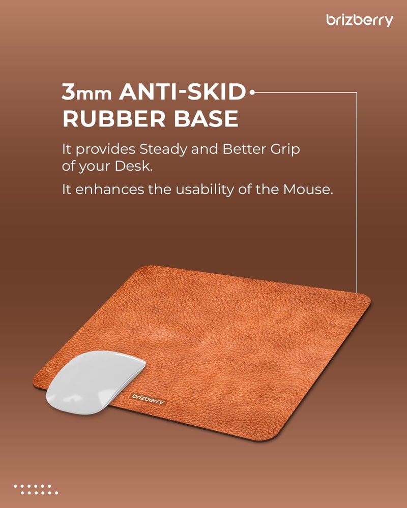 ARTBRIZ BRIZBERRY Mouse Pad, Large Printed Premium Anti Skid Rubber Base for Desktop Laptop 240 X 210 X 3 mm [20% Larger] (Leather Texture, Pack of 1) - Image 5