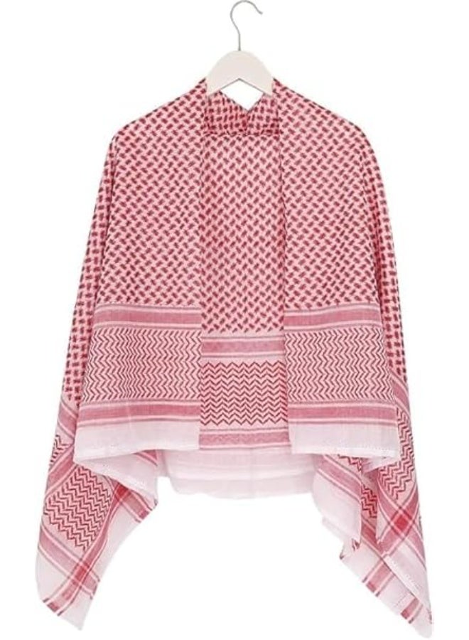 فابينني شماغ عربي كبير أحمر، كوفية، حجاب عربي تقليدي للرجال وشال إسلامي، لفافة صحراوية، كوفية خفيفة الوزن قابلة للتهوية للشمس والغبار والصلاة - Image 2