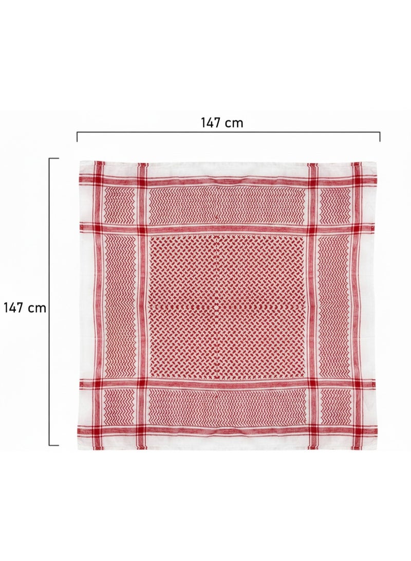 فابينني شماغ عربي كبير أحمر، كوفية، حجاب عربي تقليدي للرجال وشال إسلامي، لفافة صحراوية، كوفية خفيفة الوزن قابلة للتهوية للشمس والغبار والصلاة - Image 4