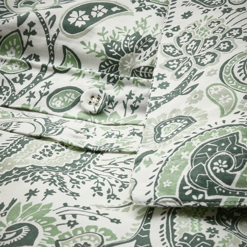 JENIFO RODGERSIA Duvet Cover and 2 Pillowcases, 240x220/50x80 cm (94x87/20x31) Green Soft Cotton Bedding Set - Image 5