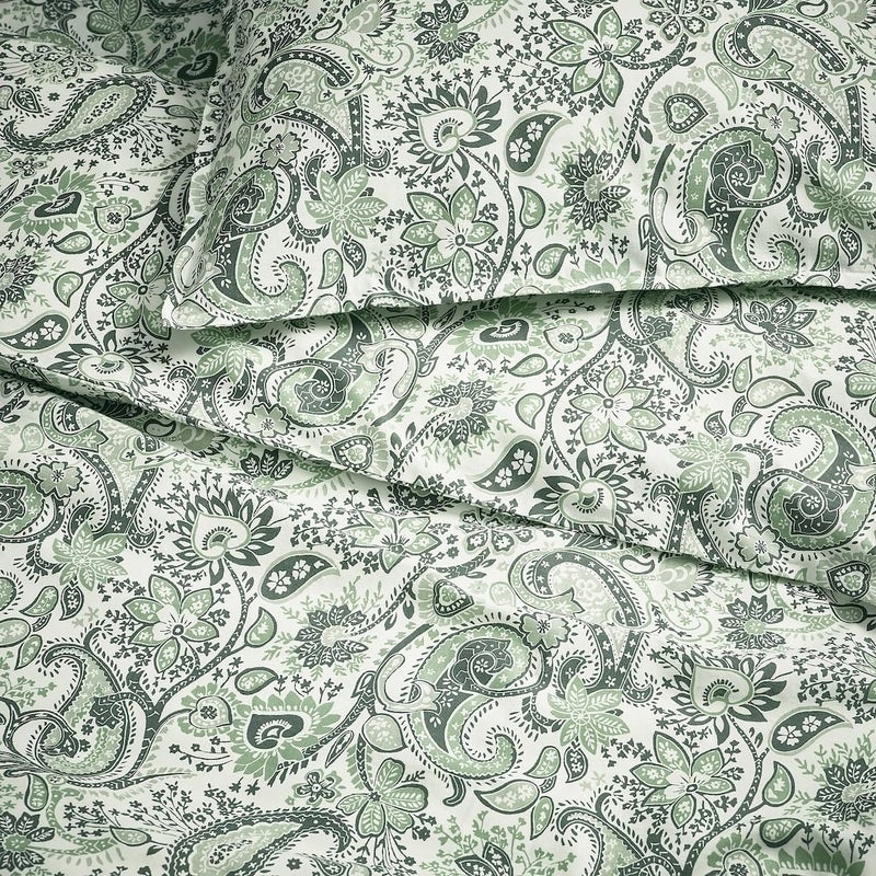 JENIFO RODGERSIA Duvet Cover and 2 Pillowcases, 240x220/50x80 cm (94x87/20x31) Green Soft Cotton Bedding Set - Image 4