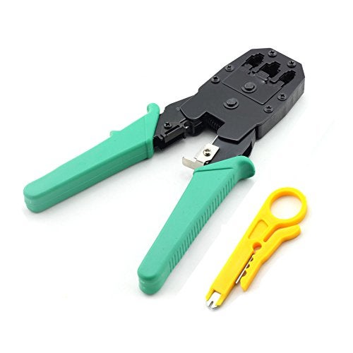 FENTICO Network Crimper, Cable Stripper Cutter - RJ11 RJ12 RJ45 Connector Crimper Pliers, for Network and Telephone Cables, Ethernet Crimping Hand Tools - Image 1
