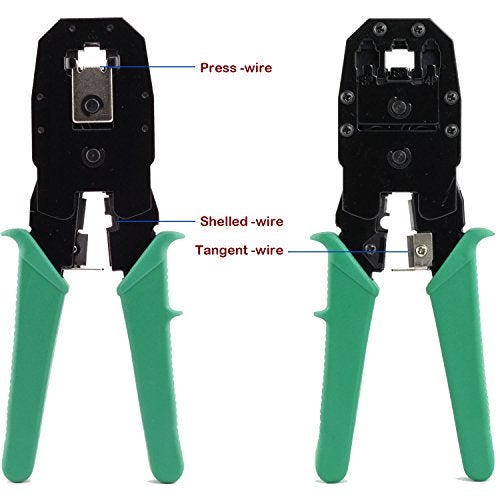 FENTICO Network Crimper, Cable Stripper Cutter - RJ11 RJ12 RJ45 Connector Crimper Pliers, for Network and Telephone Cables, Ethernet Crimping Hand Tools - Image 3