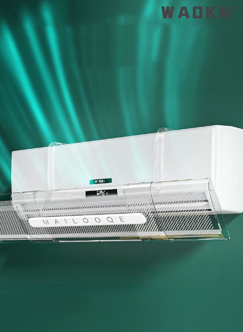 WAOKN Air Conditioner Deflector,Adjustable AC air Deflector Suitable for Split air conditioners Anti-Blast/Anti-Direct Blowing Baffle Windshield for Home Mini-Split,Transparent and Retractable Air Conditioning Wind Deflector,Suitable for Split Air - Image 4