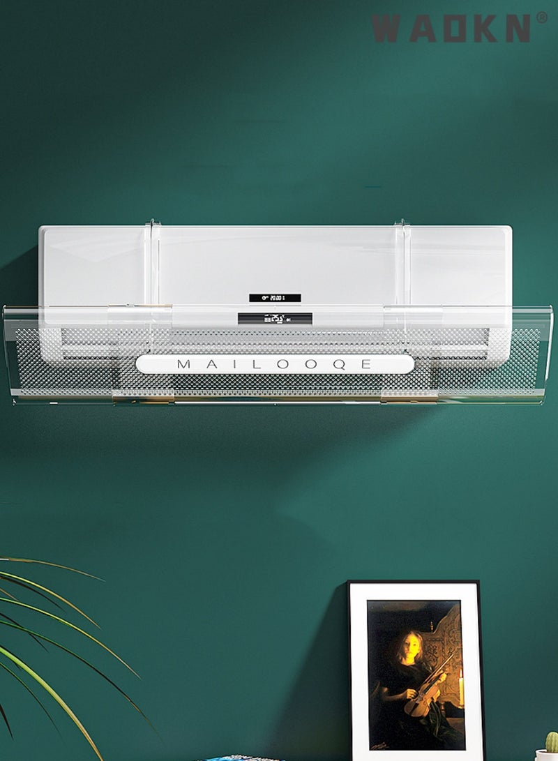 WAOKN Air Conditioner Deflector,Adjustable AC air Deflector Suitable for Split air conditioners Anti-Blast/Anti-Direct Blowing Baffle Windshield for Home Mini-Split,Transparent and Retractable Air Conditioning Wind Deflector,Suitable for Split Air - Image 2