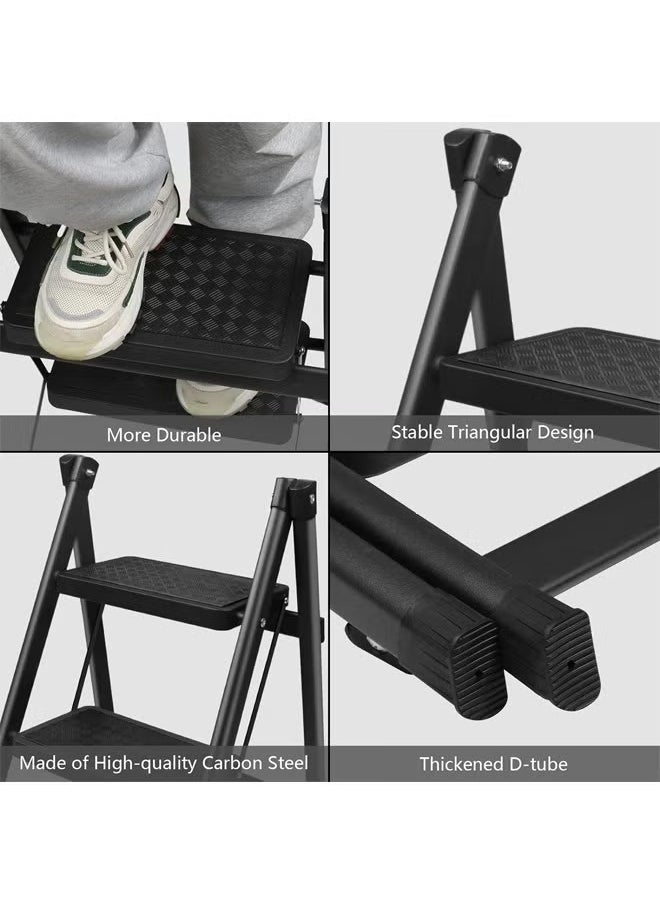 Cady One 4 step steel folding ladder black  - Image 4
